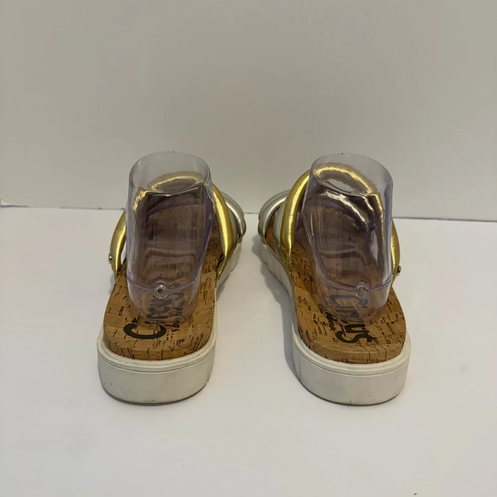 Circus by Sam Edelman Narina Strappy Silver/Gold Metallic Sandal Size 10M - Picture 4 of 11